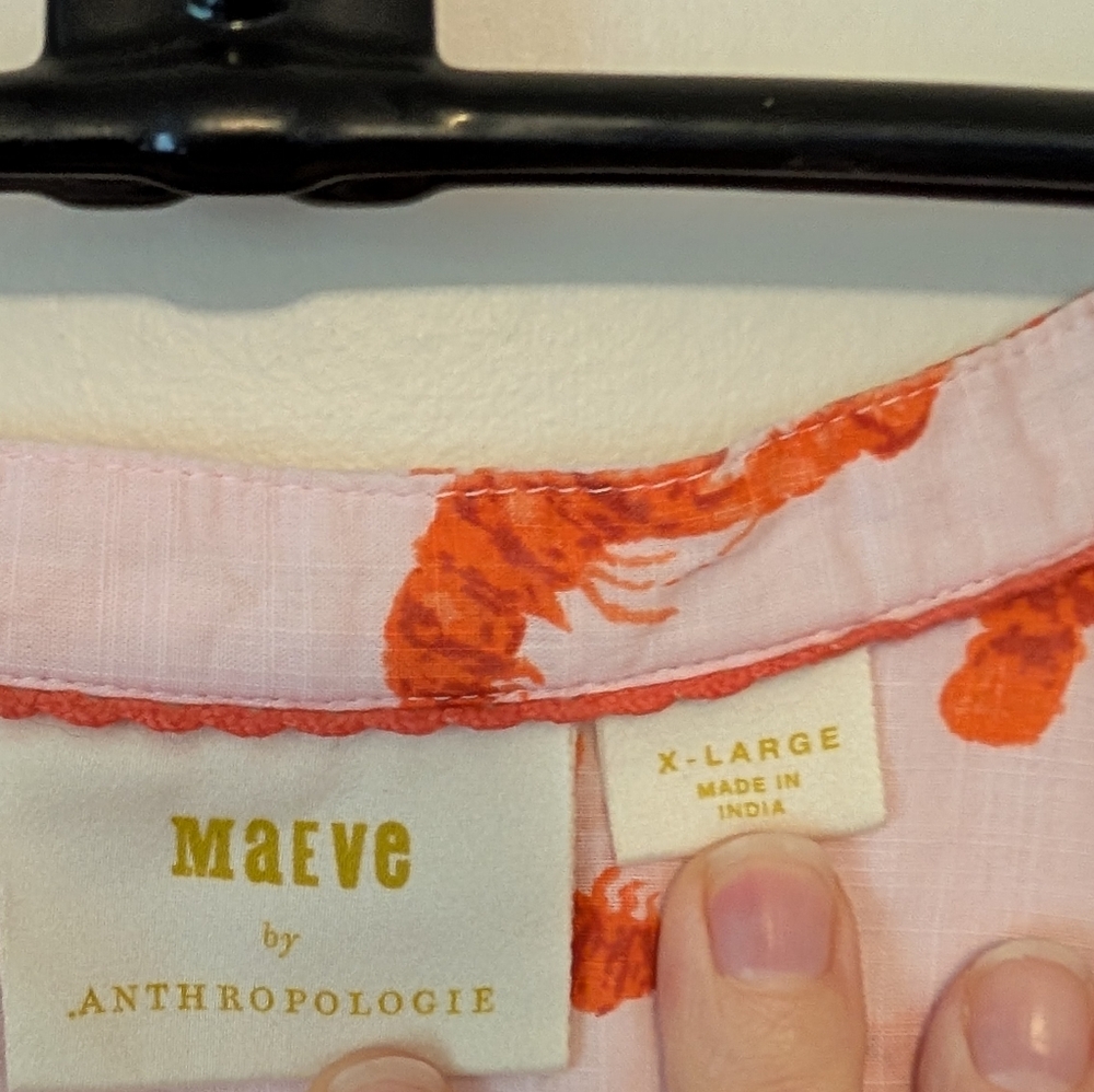 Maeve Anthropologie Lobster Button Up Shirt - Picture 2 of 7